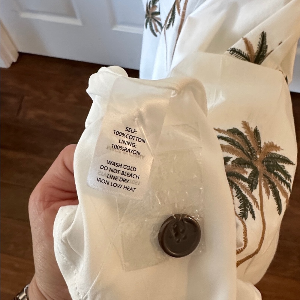 NWT B.Right Palm Boulevard Dress midi tiered sundress w/ embroidered palms L - Picture 8 of 10
